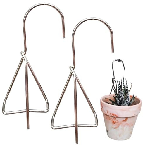 Clay Pot Wall Hangers - Iron Plant Hangers,Stainless Steel Plant Pot Latch Hangers for 4-7in Terracotta Pot, Indoor Outdoor Wall Fence Railing
