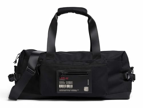 Replay Herren Duffle Bag Tasche Weekender, Black 0098 (Schwarz), Einheitsgröße