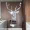 Hirsch Spiegel Wandaufkleber | Spiegelfliesen Wandspiegel Selbstklebend Hirsch Acryl Wandaufkleber 3D Kunst Deko Wandtattoo für Zuhause Wohnzimmer Schlafzimmer Wandbild