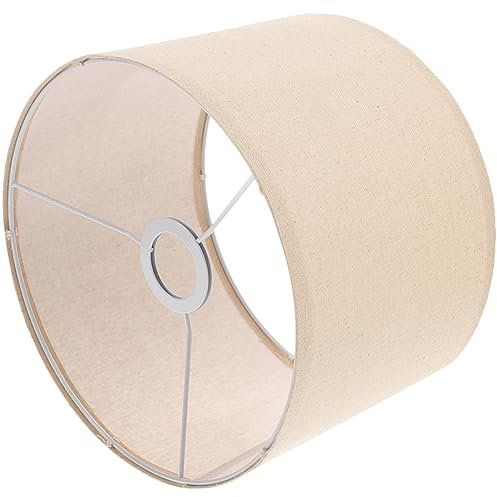 Garneck Beiger Lampenschirm Aus Leinen Für Tisch- Und Stehlampe - Mittlere Trommelgröße 20x20x20 Cm Ideal Als Ersatzschirm Für Pendelleuchten Und in Der Restaurant Und