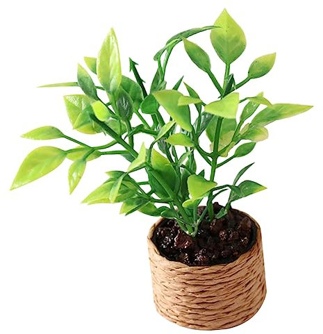 TOYANDONA Mini Orange Tree Dolls House Ornaments Mini Houses Fake Plant Dolls Flowers Miniature Plants Accessories Doll Tree View Fake Bonsai Pot Plastic