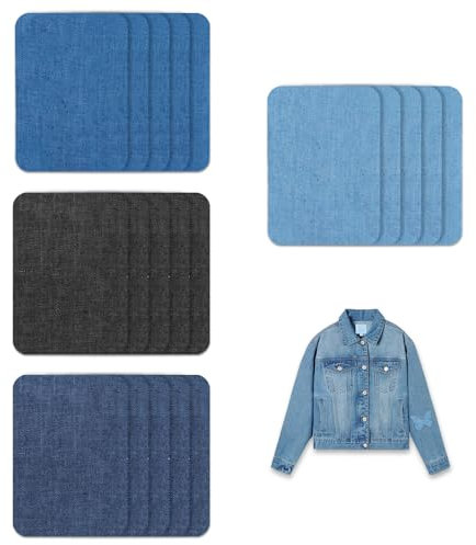 Denim Patches for Jeans Iron on, 20 pcs Premium Quality Iron on Patches for Inside Outside Jeans, Fabric Patches for Jeans and Clothing Repair and Decoration Kit