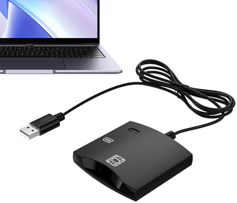 Sghtil USB CAC Reader, Lector de Tarjetas Inteligentes | Lector de Tarjetas de crédito de Enchufe y Juego,Suministros electrónicos compactos, Accesorios de computadora portátiles para el Gobierno