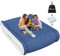 YITAHOME Luxury Air Bed with Integrated Mattress,Double airbed with Built-in Electric Pump, Inflatable Mattress, Quick Self-Inflation/Deflation Blow Up Airbed for Guest, Camping,Blue&Grey