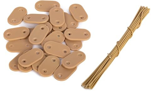 Lot de 52 pièces - Fixations PVC pour Brise-Vue et Canisse, Résistant aux Intempéries - Clips de Montage et Attaches de Câble pour Plaques - Jardin & Balcon (Bambou)