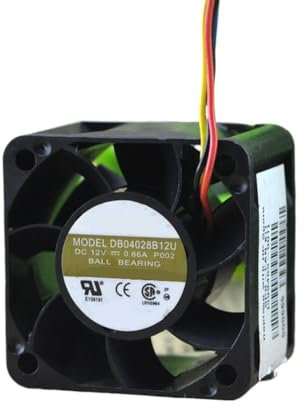 Hyyudiut Ventilador de refrigeración DB04028B12U, 12 V CC, 0,66 A, 4 cm, 4028, 40 x 40 x 28 mm, 4 Hilos, PWM.