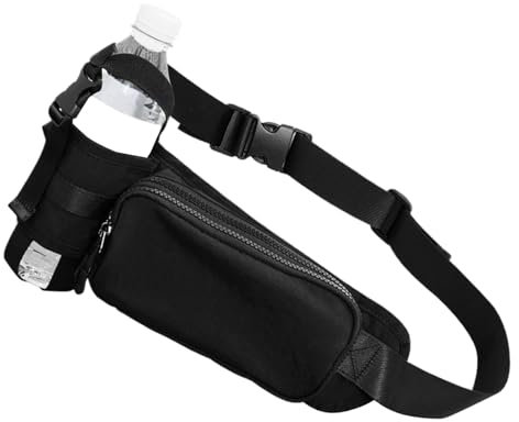 Riñonera con soporte para botella de agua, bolsa de pecho portátil impermeable, 13.35 x 4.33 pulgadas, compacta, transpirable, ligera, para correr, senderismo, escalada, camping, pesca, multicolor