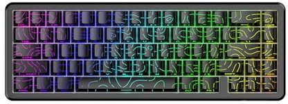 ATTACK SHARK X65 HE Magnet-Schalter Rapid-Trigger Tastatur, 65% kabelgebundene Gaming-Tastatur mit 8000 Hz Abtastrate, 0,01mm RT-Präzision, PBT-Tasten, QMK-Treiber, RGB (Schwarze Konturen)