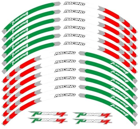 QIBBEI Felgenaufkleber Motorrad Für Aprilia Für Tuono V4 1100 RR V4 1100 Rad Aufkleber Reflektierende Felge Motorrad Wasserdicht Aufkleber(Color5)