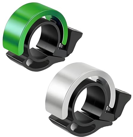 2 Stück Fahrrad Klingel, Aluminiumlegierung 90DB Fahrradklingel Mountainbike, Mini Fahrradglocke Laut Hell für E-Scooter Rennrad MTB, Fit 22.2 mm Lenker (1)