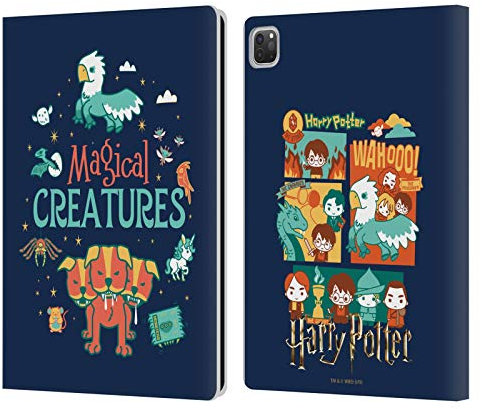 Head Case Designs sous Licence Officielle Harry Potter Creatures Magicals Deathly Hallows I Étui Portefeuille en Cuir Compatible avec Apple iPad Pro 12.9 2020/2021/2022