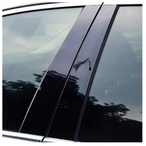 Pegatina Columna BC Puerta Ventana Lateral para Peugeot 307 2001 2002 2003 2004 2005 2006 2007 2008 4 Piezas(Negro)