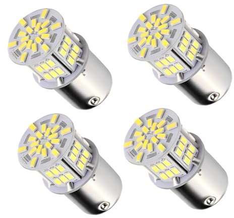 4 bombillas LED P21W 1156 12V blanco para intermitentes y marcha atrás