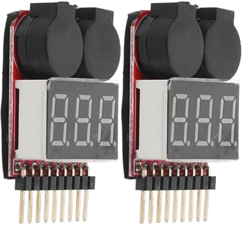 MAJORMENCH 2 Stück Lipo Akkutester mit Niedrigspannungsalarm Kompakter Spannungstester für Batterien aus Eisen und Kunststoff für Präzise Batteriekontrolle zu Hause