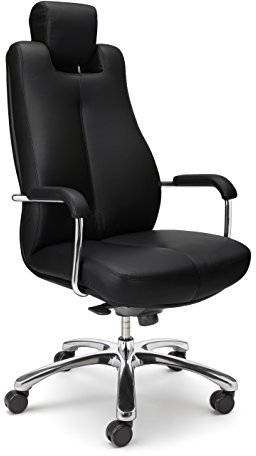 Nowy Styl Sonata-Xxl Chefdrehsessel, Lederimitat, Schwarz, 72.5 x 72.5 x 135 cm