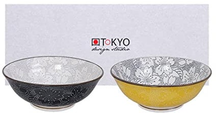 TOKYO design studio, Sakura, Schüssel Set 2x19,7cm, Japan, rund. Zwei Schalen in dekorativer Geschenkbox. Schüsseln Porzellan Set.