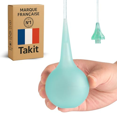 Poire Lavement Oreilles 75ml Haute Précision - Seringue Auriculaire Souple pour Nettoyage du Cérumen - Retrait de Bouchon d'Oreille - Embout Transparent Amovible - Matériau TPE Médical