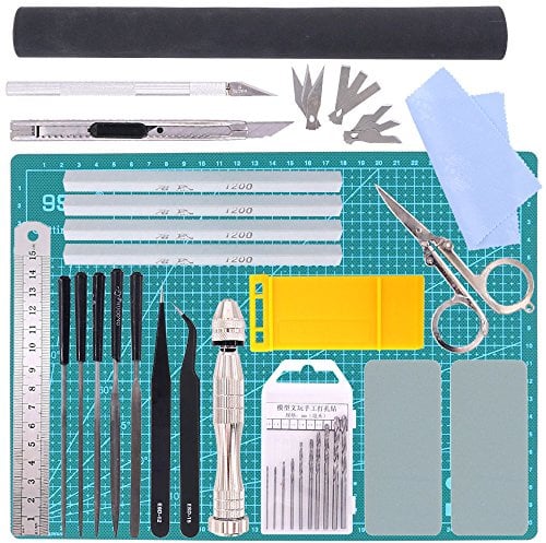 Swpeet 27Pcs Professionnel Gundam Modeller Outils de Base, Gundam Modèle Kit d'outils Parfait pour Le Kit de Construction Débutant Hobby Assembler Bâtiment avec Conteneur en Plastique de Service