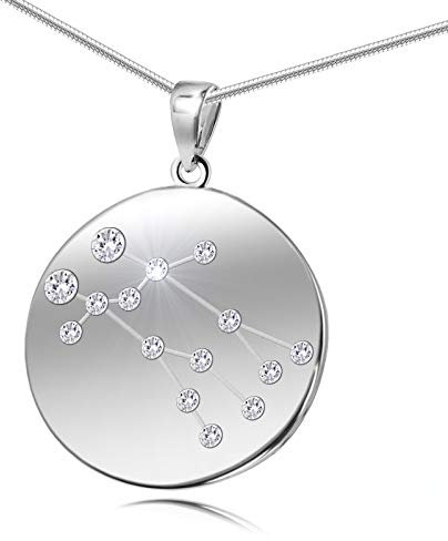 LILLY MARIE Hochwertige Halskette Mit Zwillinge Sternzeichen Anhänger Aus Sterlingsilber