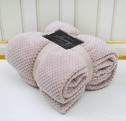 Artistic Fashionista* Luxury POPCORN Super Soft Fleece Waffle Blanket Throw Ideal for Sofa Bed Settee 130x150cm (Oyster, Single - 130x150cm)