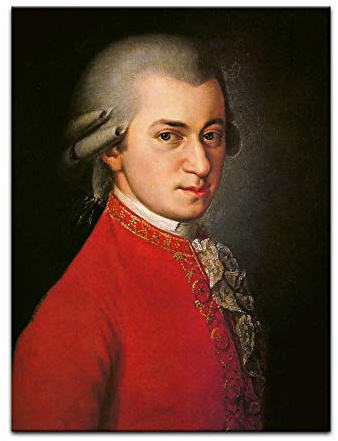 Bilderdepot24 Kunstdruck Poster - Wolfgang Amadeus Mozart Portrait 30x40 cm ca. A3 - Berühmtheiten & Zeitgeschichte Bild ohne Rahmen