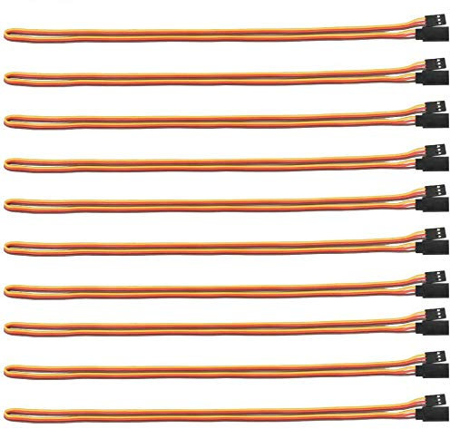 POFET 10-teilige 100-cm-Servo-Verlängerungskabel im JR-Stil, 3-poliges Verlängerungskabel 22AWG 60-adriger Draht-Stecker-Buchse Futaba JR für ferngesteuerte Flugzeuge
