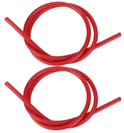 Qiilu 2 Pezzi Cavo di Accensione in Silicone Filo di Accensione a Scintilla Cavo di Accensione per Candele 8mm Cavo di Accensione con Nucleo in Carburo di Silicio Filo di Scintilla 1m lungo (Rosso)