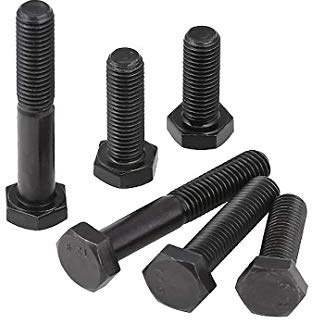 BOZONLI Sechskantschrauben Kohlenstoffstahl Vollgewindeschrauben Schrauben Schwarz, M6×12mm,20 Stück