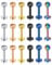 AceFun Chirurgenstahl 16G Lippenpiercing stecker 18 Stück Tragus Ohrringe Labret Piercing Monrone Piercing 6 mm