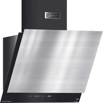 Kaiser AT 7410 FR ECO cappa aspirante da cucina a parete senza testa da 70 cm in acciaio,inox e vetro nero, motore potente 1250m³/h