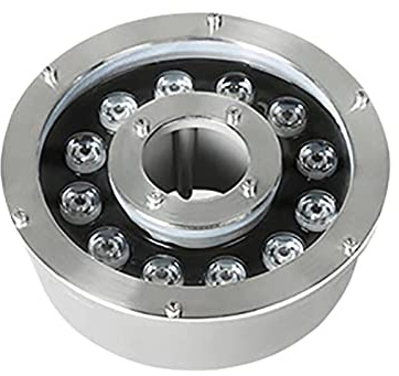 AMDHZ Ringbrunnenlicht LED 12V 24V Mittleres Loch Teich Unterwasserlichter IP68 wasserdicht Quadratische Parkbrunnenlichter Farbe Wasser Feature Lichter (Color : White Light, Size : 6W(24V))