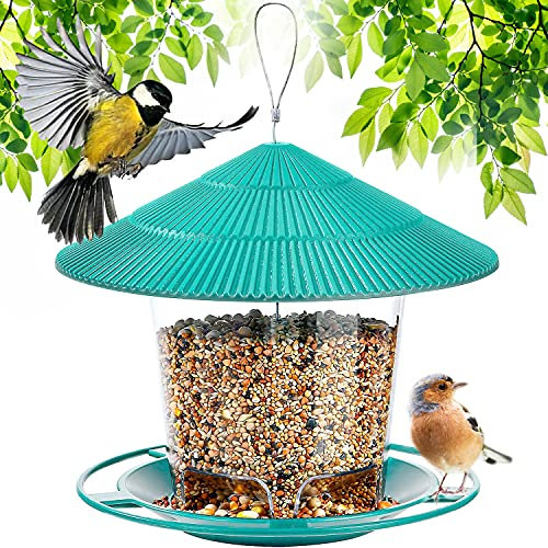 Zeqeey Vogelfütterer Wildvögel Futterstationen, Wildvogelfutterer zum Aufhängen, Bird Feeder Vogelfutterer für Wildvögel, Blau von Dunnocks Spatzen, Rotkehlchen, kleine Wildvögel