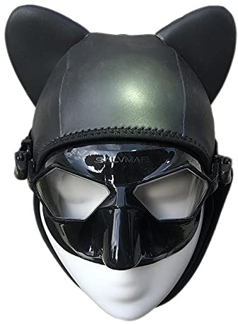 Wetsuit Hood Cat Kitty Girl 3mm Neoprene Smooth Skin Scuba Diving Hood Cat Ears for Women Youth Smooth Skin Scuba Head Cover Dive Cap Surfing Thermal Hood for Kayaking Snorkeling Swimming Water Sports