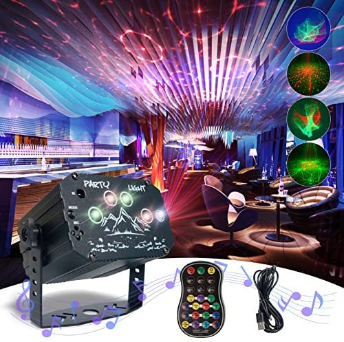 AmyFei Discokugel, Partylicht mit Drahtlose Fernbedienung&USB Kabel, Sprachsteuerte LED Party Lampe, 360°Drehbares RGB Discolicht, DJ Disco Lichter für Halloween Weihnachten Klub Party Feiertage