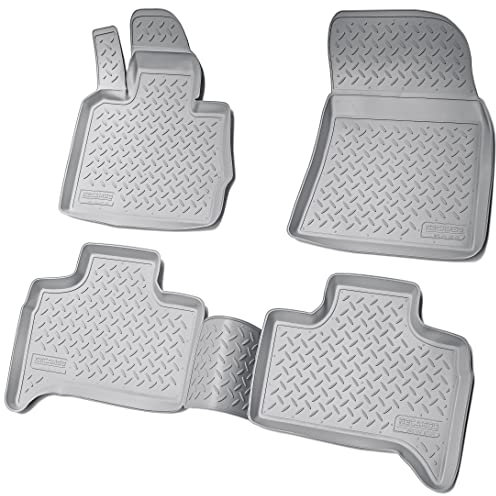 Recambo 3D Gummi Fußmatten kompatibel für BMW X5 E53 | BJ 1999-2006 | Auto Gummimatten | Passgenau | mit Rand | grau