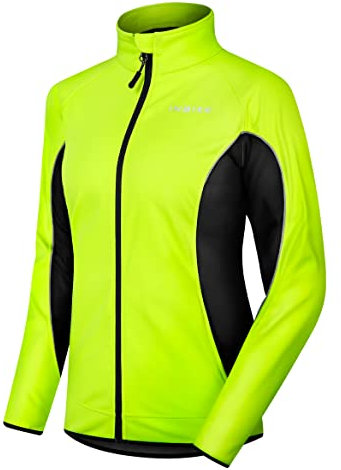 INBIKE Veste de vélo femme Veste de cyclisme Hiver Veste de course Thermo Coupe-vent Respirant Réflectif Hydrofuge Vert, S