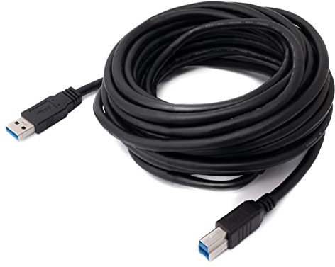 System-S USB 3.0 Kabel 8 m Typ B Stecker zu Typ A Stecker in Schwarz