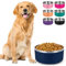 LIHONG Dog Bowls,Stainless Steel Dog Bowls for Large Dogs,Dog Food Water Bowls with Non Slip Rubber Bottom,Pet Feeding Bowl,Double Wall Insulated,Rustproof(64oz,Large,Blue)