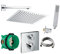 vanvilla Duschsystem mit Unterputz Duscharmatur von Hansgrohe Ecostat Square Thermostat und vanvilla Regendusche mit Armatur mit Thermostat, Duschkopf eckig, Dusch-SET HG35 poliert
