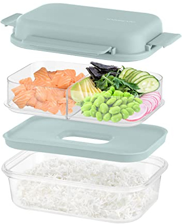 KASANOVA Lunch box per poke a scomparti azzurro