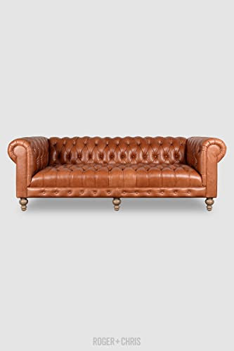 jvmoebel Chesterfield Sofa Polster Couch 3 Sitzer Ledersofa Original Braun Sofas Couchen