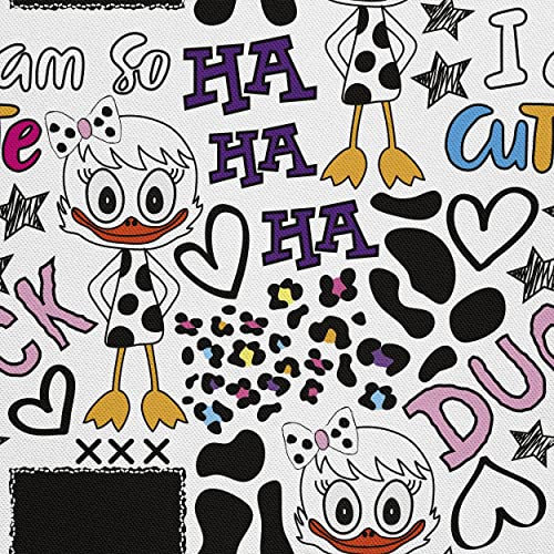 HEKO PANELS Stoff Oxford Wasserdichte Meterware Canvas-Stoff Polyester Stoff Zum Nähen Nähstoffe Möbelstoffe Dekostoffe Wasserabweisend Blickdicht Kinder Doodles Comics 1 Meter 155 x 100 cm