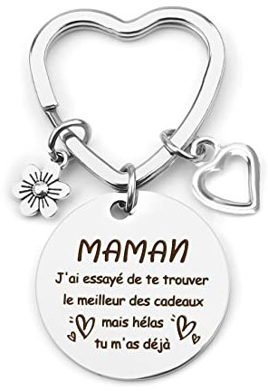 BOMEON Cadeau Fete Des Meres,Porte Clef Maman, Cadeau Maman, Cadeau Anniversaire Maman,Cadeau Pour Maman, Idee Cadeau Maman, Cadeau Pour Une Maman, Cadeau Personnalisé Maman, Cadeau Maman Noel