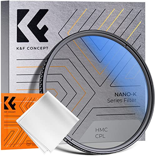 K&F Concept K-Serie 52mm Slim Zirkularer Polfilter Polarisationsfilter CPL Filter Cirkular Polfilter Optisches Glas & Aluminium für Foto-Kameraobjektive
