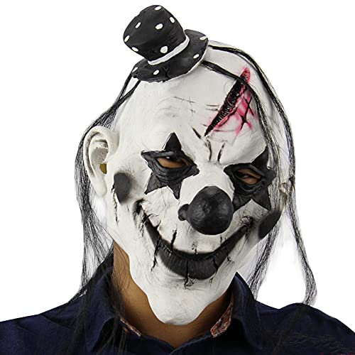 nezababy Clown Maske Creepy Scary Evil Latex Joker Masken für Männer Scream Party Requisiten Halloween Cosplay Kostümzubehör