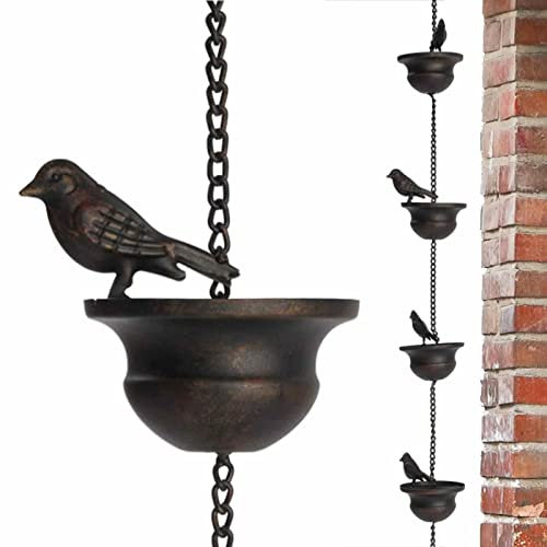 Dachrinnenkette Regenablaufkette - Regenkette Gartenornament, Hängende Regenkette Aus Metall, Vogel Dekoration Regenkette Dachrinnendekoration, Regenkette Gartenornament Für Gartendekorationen