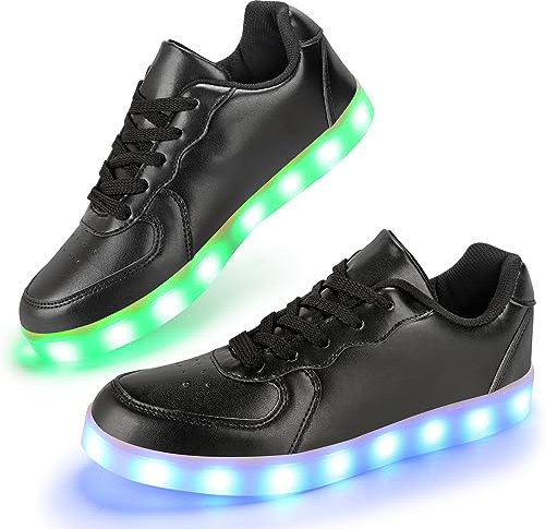 PADGENE Sportschuhe mit blinkenden LEDs, für Damen und Herren, wiederaufladbar über USB, 44 EU