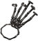 FakeFace Halloween Skelett Hand Armband Punk Rock Gothic Schmuck Skeleton Knochen-Handtalon Greifer-Schädel-Armband mit verstellbarem Ring Cosplay Requisite Party Schmuck (Schwarz)