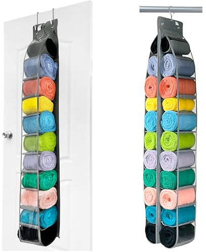 zebricolo, schrank organizer kleiderschrank, 24 Fächern,kleiderschrank organizer, Größere Taschen, hängeregal, 1PCS, größere Jeans, T-shirt, Yoga, Hemden, hängeorganizer