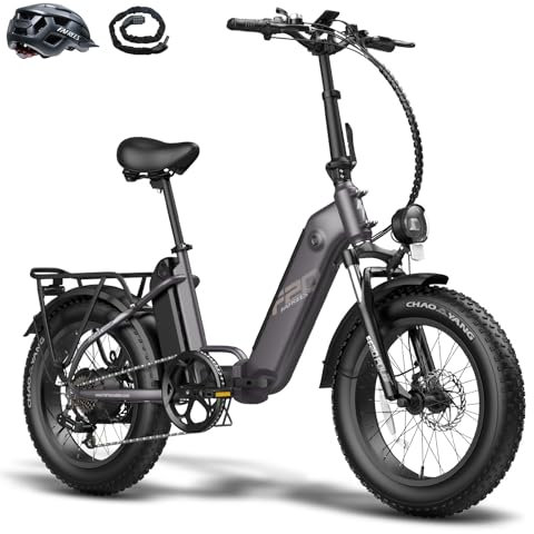 Fafrees Electric Bike, 20 * 4.0 Inch City Electric Bike,10.4AH*2 Batteries E-bike, Folding Electric Bicycle for Unisex Adults, Power Assist 70-150KM, 2023 FF20 POLAR (black)
